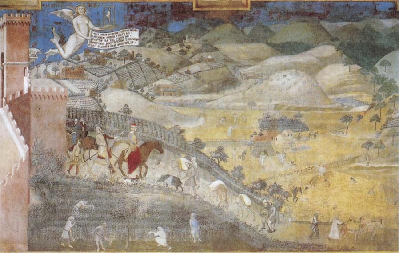 Ambrogio Lorenzetti Life in the Country oil painting picture